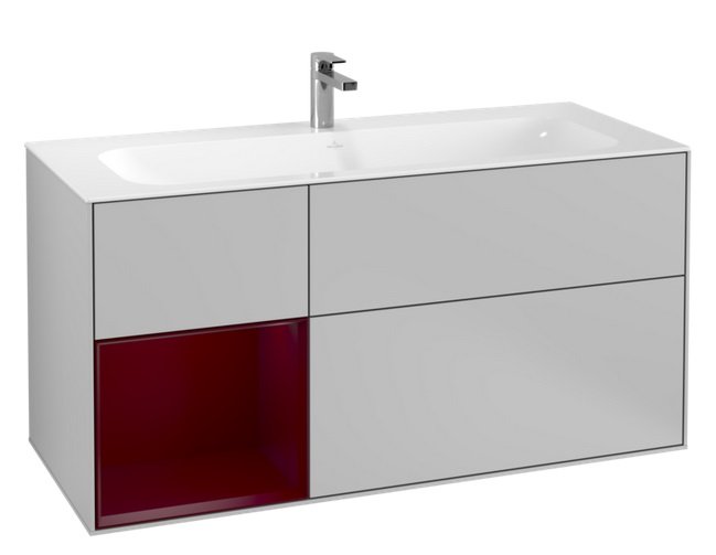 Тумба под раковину Villeroy & Boch Finion 119,6х49,8 см с подсветкой МДФ светло-серый матовый лак/пион матовый лак G060HBGJ