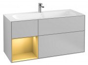 Тумба під раковину Villeroy & Boch Finion 119,6х49,8 см з підсвічуванням МДФ світло-сірий матовий лак/золотий матовий лак G060HFGJ