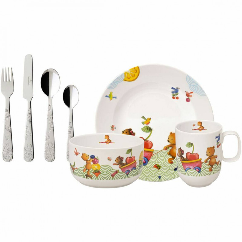 Детский столовый сервиз Villeroy & Boch New Hungry as a Bear 7 предметов премиум фарфор 14-8665-8435