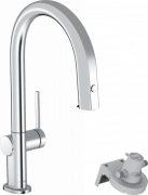 Смеситель для кухни Hansgrohe Aqittura M91 FilterSystem 210 с выдвижным носиком однорычажный хром 76803000