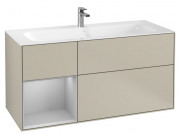 Тумба под раковину Villeroy & Boch Finion 119,6х49,8 см с подсветкой МДФ песок матовый лак/светло-серый матовый лак G060GJHH