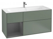 Тумба под раковину Villeroy & Boch Finion 119,6х49,8 см с подсветкой МДФ оливковый матовый лак/антрацит матовый лак G060GKGM