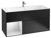 Тумба під раковину Villeroy & Boch Finion 119,6х49,8 см із підсвічуванням МДФ чорний матовий лак/білий матовий лак G060MTPD