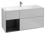 Тумба под раковину Villeroy & Boch Finion 119,6х49,8 см с подсветкой МДФ светло-серый матовый лак/черный матовый лак G060PDGJ