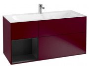 Тумба под раковину Villeroy & Boch Finion 119,6х49,8 см с подсветкой МДФ пион матовый лак/черный матовый лак G060PDHB