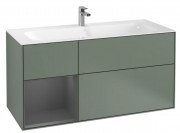 Тумба под раковину Villeroy & Boch Finion 119,6х49,8 см с подсветкой МДФ оливковый матовый лак/антрацит матовый лак G060GKGM