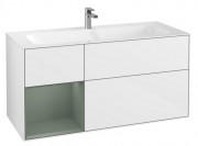 Тумба під раковину Villeroy & Boch Finion 119,6х49,8 см з підсвічуванням МДФ білий глянцевий лак/оливковий матовий лак G060GMGF