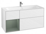 Тумба под раковину Villeroy & Boch Finion 119,6х49,8 см с подсветкой МДФ глянцевый белый лак/оливковый матовый лак G060GMGF