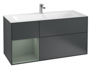 Тумба под раковину Villeroy & Boch Finion 119,6х49,8 см с подсветкой МДФ темно-синий матовый лак/оливковый матовый лак G060GMHG