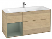 Тумба під раковину Villeroy & Boch Finion 119,6х49,8 см з підсвічуванням ДСП шпон дуба/оливковий матовий лак G060GMPC