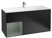 Тумба под раковину Villeroy & Boch Finion 119,6х49,8 см с подсветкой МДФ черный матовый лак/оливковый матовый лак G060GMPD