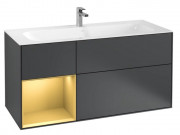 Тумба под раковину Villeroy & Boch Finion 119,6х49,8 см с подсветкой МДФ темно-синий матовый лак/золотой матовый лак G060HFHG