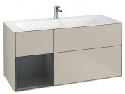 Тумба под раковину Villeroy & Boch Finion 119,6х49,8 см с подсветкой МДФ песок матовый лак/темно-синий матовый лак G060HGHH