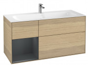 Тумба под раковину Villeroy & Boch Finion 119,6х49,8 см с подсветкой ДСП шпон дуба/темно-синий матовый лак G060HGPC