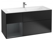 Тумба под раковину Villeroy & Boch Finion 119,6х49,8 см с подсветкой МДФ черный матовый лак/темно-синий матовый лак G060HGPD