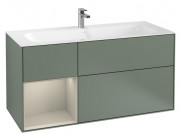 Тумба под раковину Villeroy & Boch Finion 119,6х49,8 см с подсветкой МДФ оливковый матовый лак/песок матовый лак G060HHGM