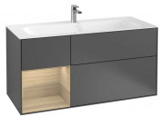 Тумба под раковину Villeroy & Boch Finion 119,6х49,8 см с подсветкой МДФ антрацит матовый лак/шпон дуба G060PCGK
