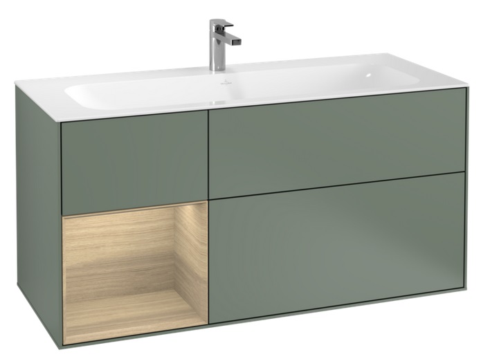 Тумба под раковину Villeroy & Boch Finion 119,6х49,8 см с подсветкой МДФ оливковый матовый лак/шпон дуба G060PCGM
