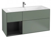 Тумба под раковину Villeroy & Boch Finion 119,6х49,8 см с подсветкой МДФ оливковый матовый лак/черный матовый лак G060PDGM