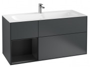 Тумба под раковину Villeroy & Boch Finion 119,6х49,8 см с подсветкой МДФ темно-синий матовый лак/черный матовый лак G060PDHG