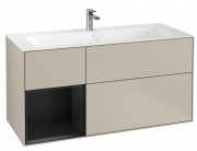 Тумба под раковину Villeroy & Boch Finion 119,6х49,8 см с подсветкой МДФ песок матовый лак/черный матовый лак G060PDHH