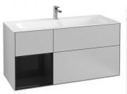Тумба под раковину Villeroy & Boch Finion 119,6х49,8 см с подсветкой МДФ светло-серый матовый лак/глянцевый черный лак G060PHGJ
