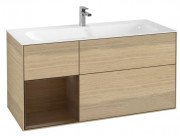 Тумба під раковину Villeroy & Boch Finion 119,6х49,8 см з підсвічуванням ДСП шпон дуба/шпон волоського горіха G060GNPC