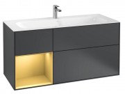 Тумба під раковину Villeroy & Boch Finion 119,6х49,8 см з підсвічуванням МДФ темно-синій матовий лак/золотий матовий лак G060HFHG