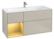 Тумба під раковину Villeroy & Boch Finion 119,6х49,8 см з підсвічуванням МДФ пісок матовий лак/золотий матовий лак G060HFHH