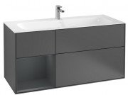 Тумба під раковину Villeroy & Boch Finion 119,6х49,8 см з підсвічуванням антрацит матовий лак/темно-синій матовий лак G060HGGK