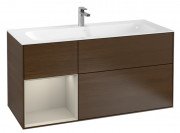 Тумба під раковину Villeroy & Boch Finion 119,6х49,8 см з підсвічуванням ДСП шпон волоського горіха/пісок матовий лак G060HHGN