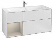 Тумба під раковину Villeroy & Boch Finion 119,6х49,8 см з підсвічуванням МДФ білий матовий лак/пісок матовий лак G060HHMT