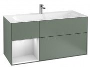Тумба под раковину Villeroy & Boch Finion 119,6х49,8 см с подсветкой МДФ оливковый матовый лак/белый матовый лак G060MTGM