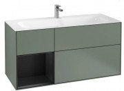 Тумба под раковину Villeroy & Boch Finion 119,6х49,8 см с подсветкой МДФ оливковый матовый лак/черный матовый лак G060PDGM