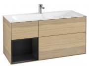 Тумба під раковину Villeroy & Boch Finion 119,6х49,8 см з підсвічуванням ДСП шпон дуба/чорний матовий лак G060PDPC