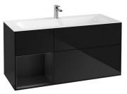 Тумба под раковину Villeroy & Boch Finion 119,6х49,8 см с подсветкой МДФ глянцевый черный лак/черный матовый лак G060PDPH
