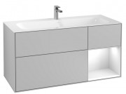 Тумба под раковину Villeroy & Boch Finion 119,6х49,8 см с подсветкой МДФ светло-серый матовый лак/глянцевый белый лак F070GFGJ