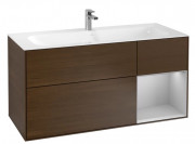 Тумба под раковину Villeroy & Boch Finion 119,6х49,8 см с подсветкой ДСП шпон грецкого ореха/светло-серый матовый лак F070GJGN