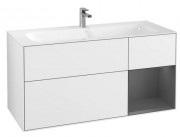 Тумба под раковину Villeroy & Boch Finion 119,6х49,8 см с подсветкой МДФ глянцевый белый лак/антрацит матовый лак F070GKGF