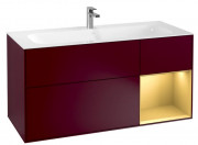 Тумба под раковину Villeroy & Boch Finion 119,6х49,8 см с подсветкой МДФ пион матовый лак/золотой матовый лак F070HFHB