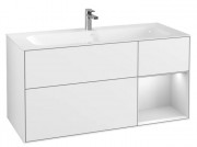 Тумба під раковину Villeroy & Boch Finion 119,6х49,8 см з підсвічуванням МДФ глянсовий білий лак/білий матовий лак F070MTGF