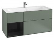 Тумба під раковину Villeroy & Boch Finion 119,6х49,8 см з підсвічуванням МДФ оливковий матовий лак/глянцевий чорний лак G060PHGM