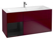 Тумба под раковину Villeroy & Boch Finion 119,6х49,8 см с подсветкой МДФ пион матовый лак/глянцевый черный лак G060PHHB