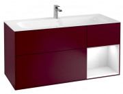 Тумба під раковину Villeroy & Boch Finion 119,6х49,8 см з підсвічуванням МДФ півонія матовий лак/глянсовий білий лак F070GFHB