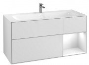 Тумба під раковину Villeroy & Boch Finion 119,6х49,8 см з підсвічуванням МДФ білий матовий лак/глянсовий білий лак F070GFMT