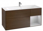 Тумба под раковину Villeroy & Boch Finion 119,6х49,8 см с подсветкой ДСП шпон грецкого ореха/светло-серый матовый лак F070GJGN