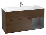 Тумба під раковину Villeroy & Boch Finion 119,6х49,8 см з підсвічуванням ДСП шпон волоського горіха/антрацит матовий лак F070GKGN