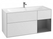 Тумба под раковину Villeroy & Boch Finion 119,6х49,8 см с подсветкой МДФ белый матовый лак/антрацит матовый лак F070GKMT