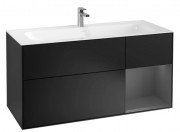 Тумба під раковину Villeroy & Boch Finion 119,6х49,8 см із підсвічуванням МДФ чорний матовий лак/антрацит матовий лак F070GKPD