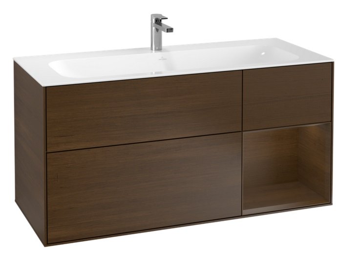 Тумба под раковину Villeroy & Boch Finion 119,6х49,8 см с подсветкой ДСП шпон грецкого ореха F070GNGN